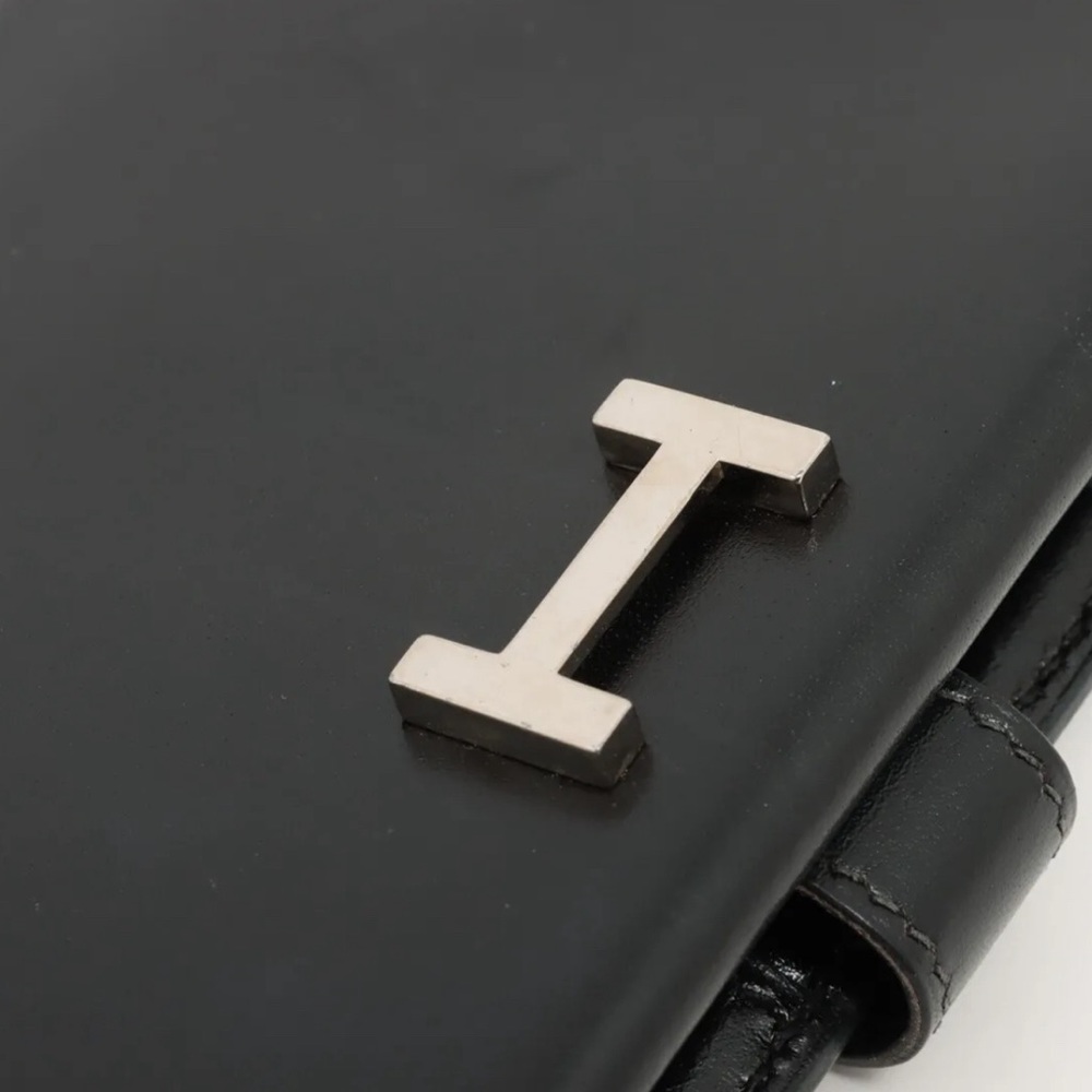 Hermes Bearn Box Calfskin Wallet Black Silver Hardware - Picture 11 of 11